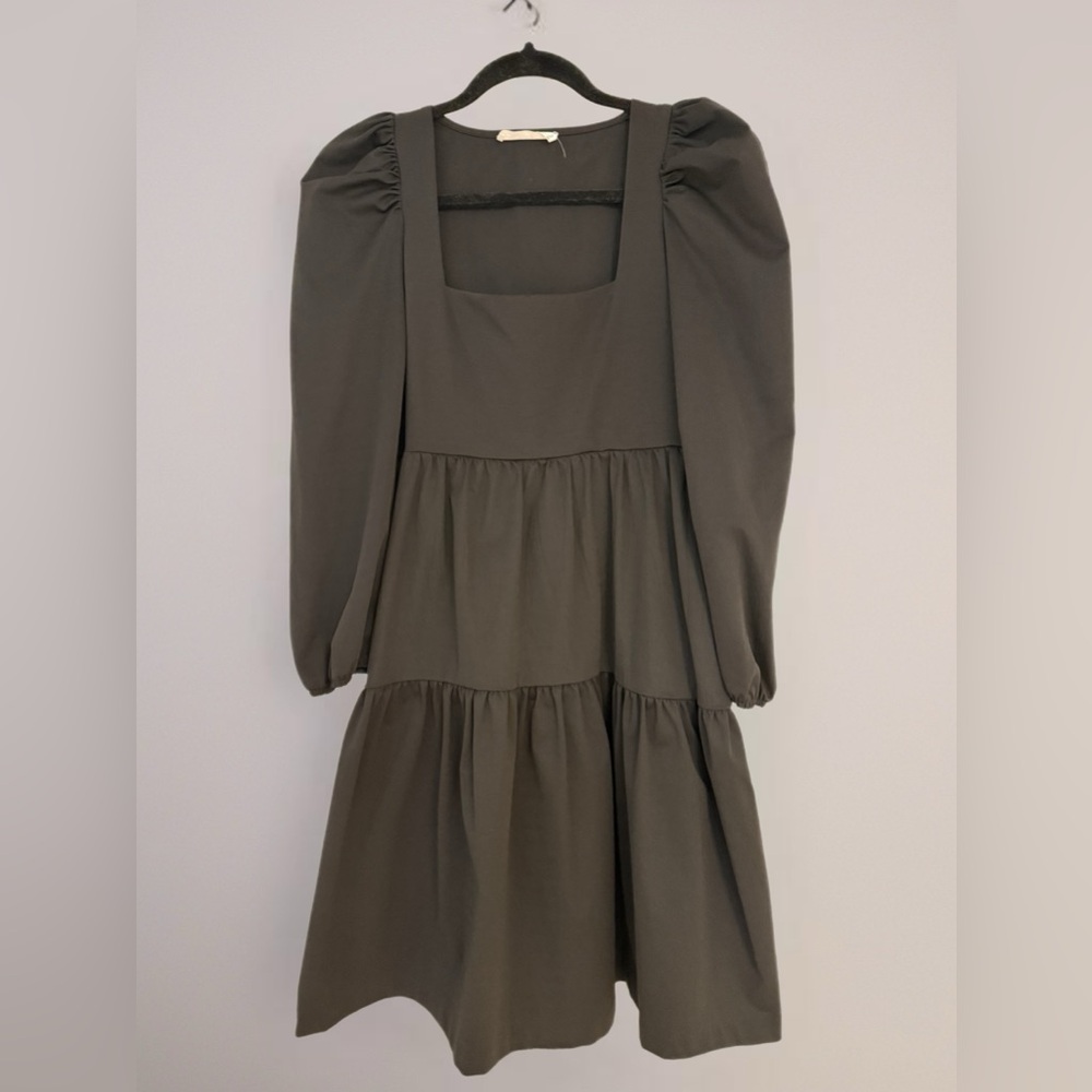 Mango Charcoal Long Sleeve Dress
